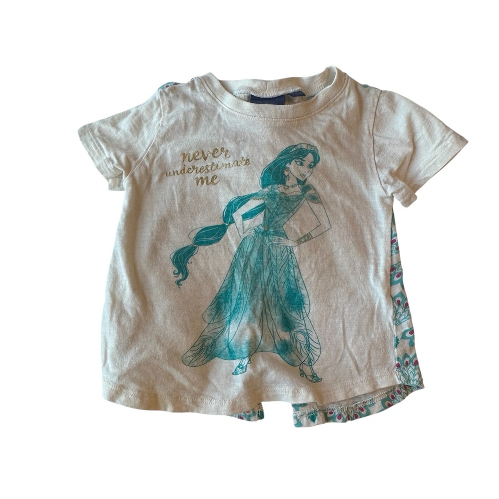 2T Disney Jasmine Graphic Tee - White and Teal